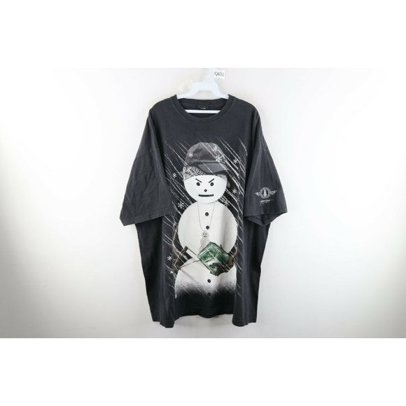 Vintage Streetwear Mens 2XL Da Snowman Young Jeezy Rap Hip Hop T-Shirt Black